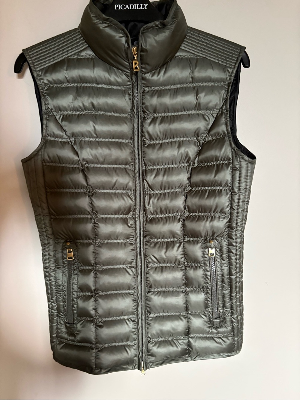 Bogner Quilted Puffer Vest in Olive Green